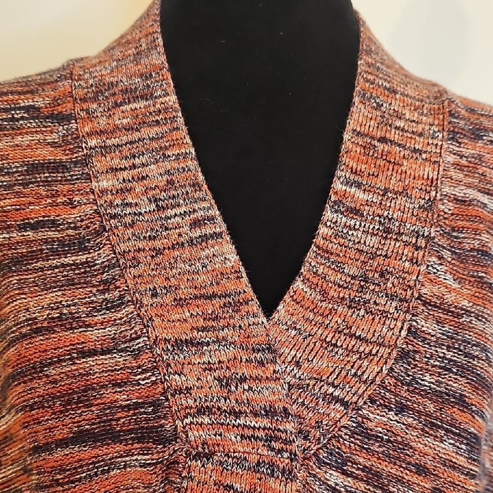 J. Jill Pure Jill Women's Campari Marled Knit V-Neck Kimono Sweater - Picture 2 of 8